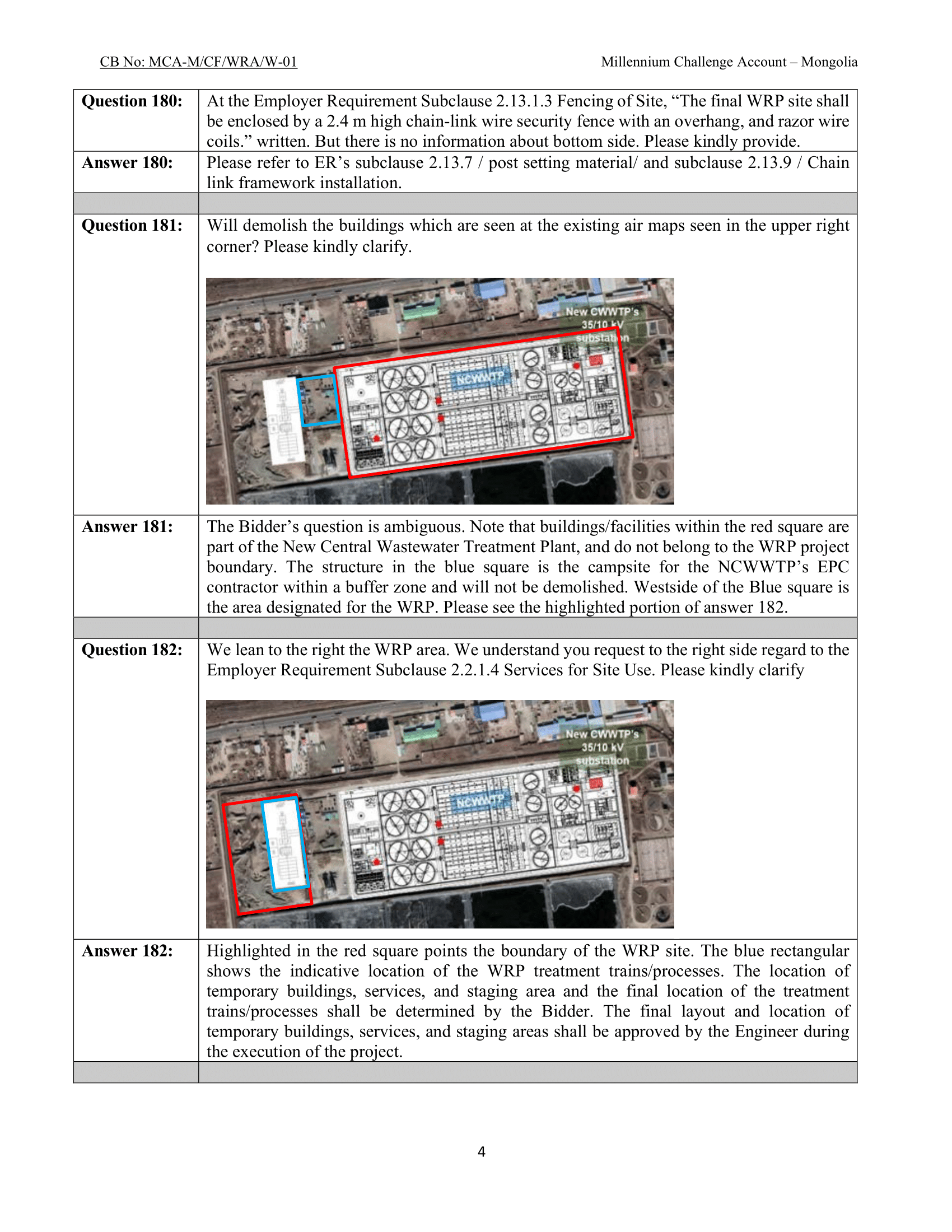 Wastewater Recycling Plant Design Build Clarification 11 (q173 182)  Final January 17 2022 4