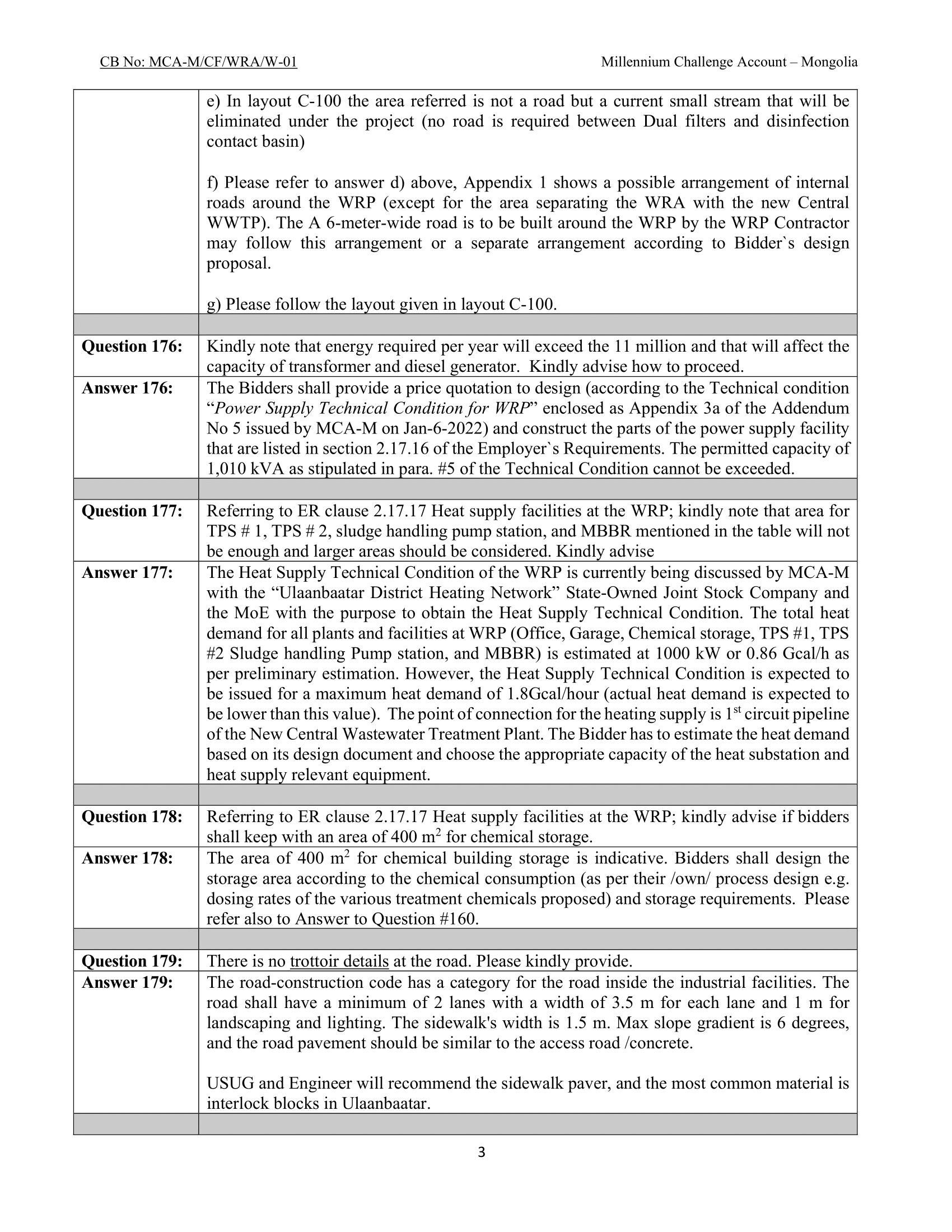 Wastewater Recycling Plant Design Build Clarification 11 (q173 182)  Final January 17 2022 3